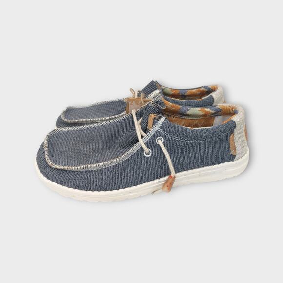 New With Tags Mens Hey Dude Wally Eco Sox Aegean Blue & Tan Size 9 - Picture 3 of 10